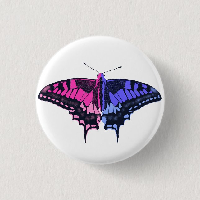 Omnisexual Pride Flag Swallowtail Butterfly Button (Front)