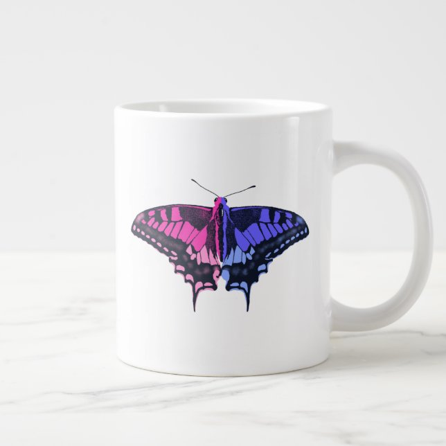 Omnisexual Pride Flag Swallowtail Butterfly Giant Coffee Mug (Right)