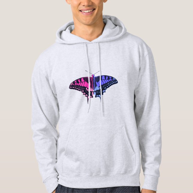 Omnisexual Pride Flag Swallowtail Butterfly  Hoodie (Front)