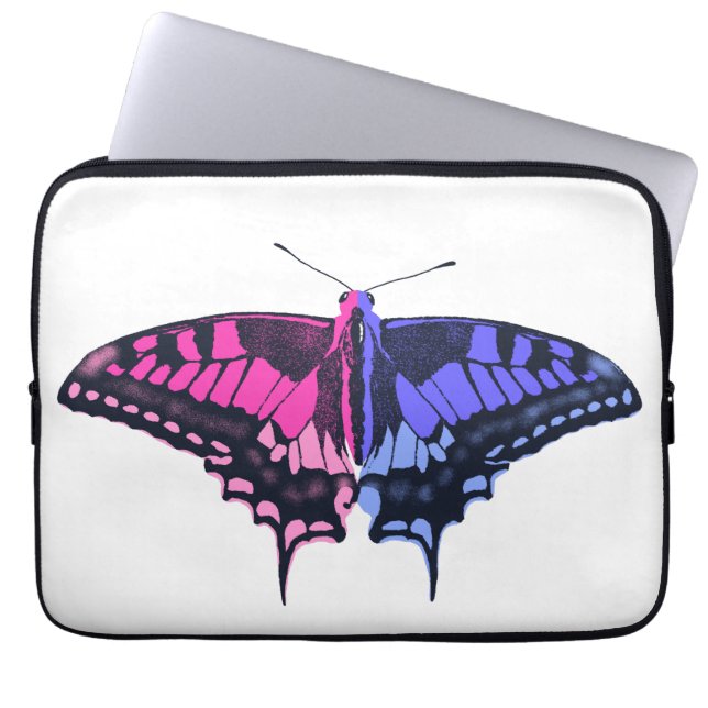 Omnisexual Pride Flag Swallowtail Butterfly Laptop Sleeve (Front)