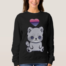 Omnisexual Raccoon LGBTQIA Pride Flag Kawaii Heart Sweatshirt
