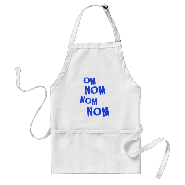 omnomnomnom_blue adult apron (Front)