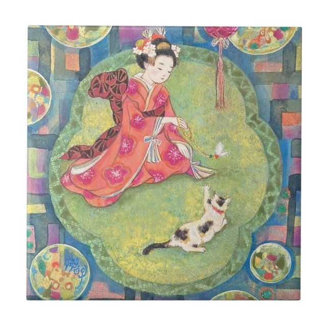 Omohide Garasu: A Little Glass Memory Ceramic Tile (Front)