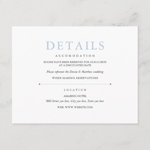 Omphalodes Blue Colored Details Enclosure Card