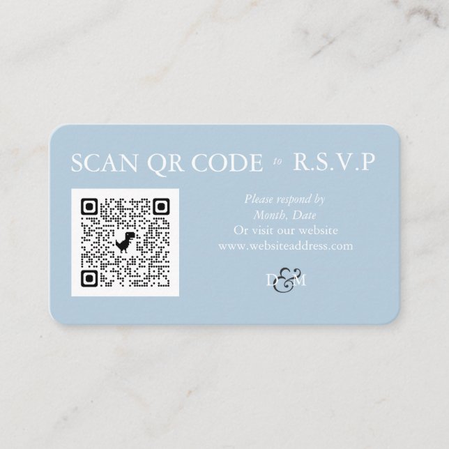 Omphalodes Blue Colored QR Code Enclosure Card (Front)