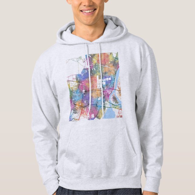 Omsk Russia City Map Hoodie (Front)
