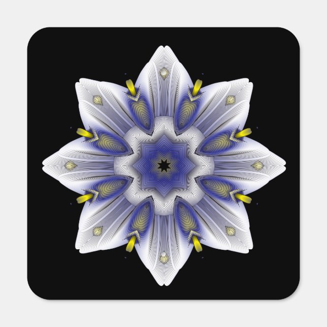 on a black background beautiful graceful lily indi metal sign (Front)
