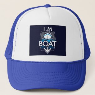 on a boat trucker hat