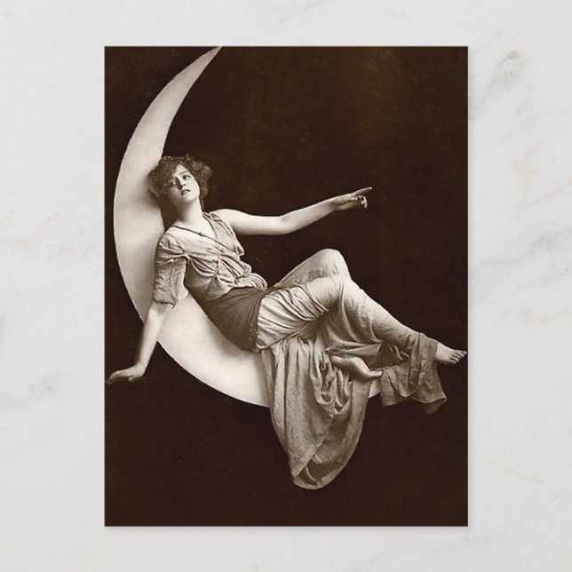 On a Crescent Moon Postcard (Front)