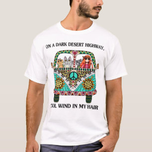 On Dark Highway A Desert Boston Terrier Cool Wind Hippie Dog T-Shirt On Dark Highway A Desert Boston Terrier Cool Wind Hippie Dog T-Shirt