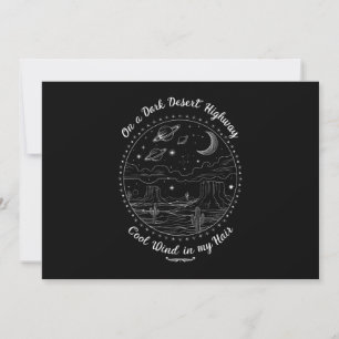 On A Dark Desert Highway Travel Mountain Camping  Invitation