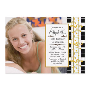On a Happy Note Photo Birthday Invitation