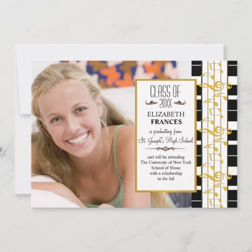 On a Happy Note Photo Graduation Announcement