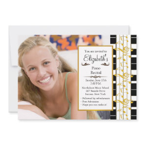 On a Happy Note Photo Piano Recital Invitation