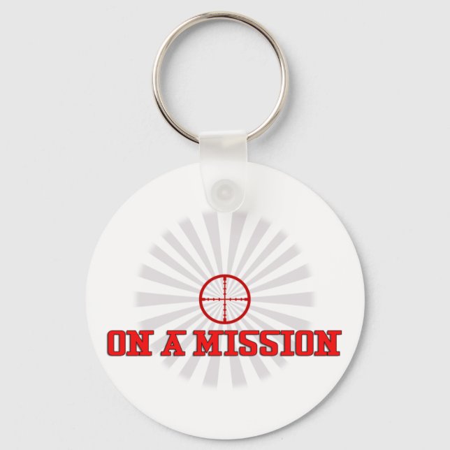 ON A MISSION Sniper Scope Artwork Cool Keychain (Front)