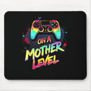 On A Mother Level Up Mothers Day Gamer Mom Retro C Mouse Pad