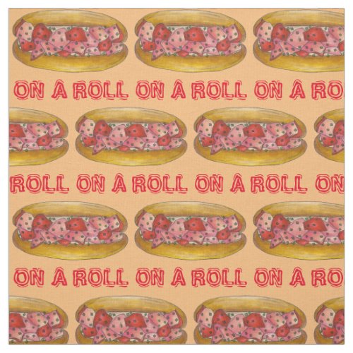 On a Roll Maine Lobster Roll Seafood Food Sandwich Fabric