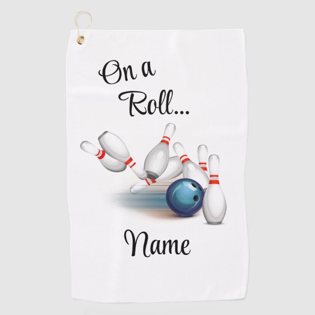 On a Roll…Personalized Bowling Towel (Front)
