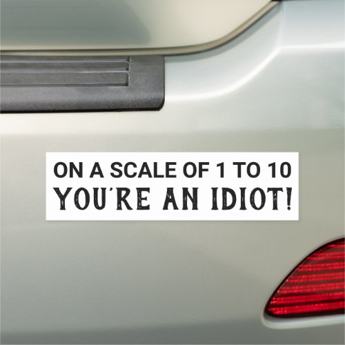 On A Scale Of 1 to 10 Youre an Idiot Car Magnet