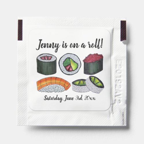 On a Sushi Roll Congratulations Celebration Hand Sanitizer Packet