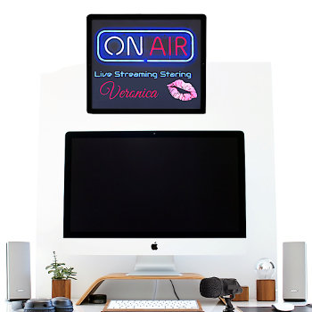 On Air Neon And Lip Prints Custom Led Sign by DizzyDebbie at Zazzle