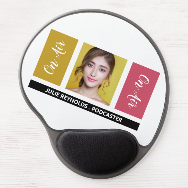 On Air - Podcaster Photo - Retro Podcast Gel Mouse Pad (Front)