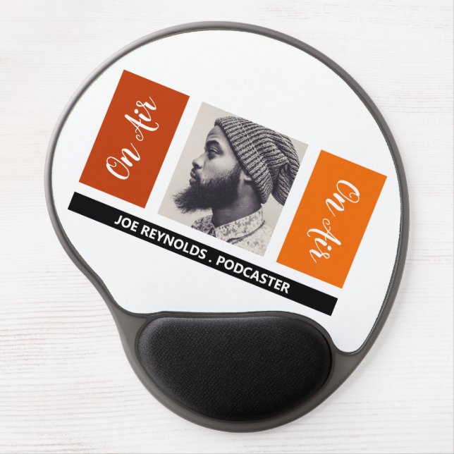 On Air - Podcaster Photo - Retro Podcast Gel Mouse Pad (Front)