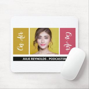 On Air - Podcaster Photo - Retro Podcast Mouse Pad