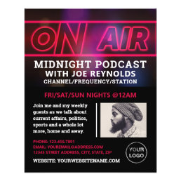 On Air Podcaster, Podcast Advertising Flyer