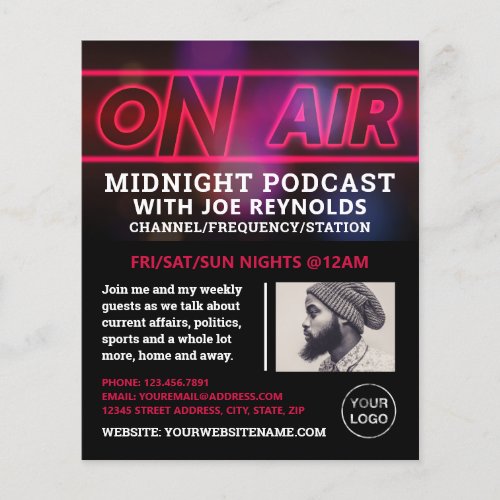 On Air Podcaster Podcast Advertising Flyer