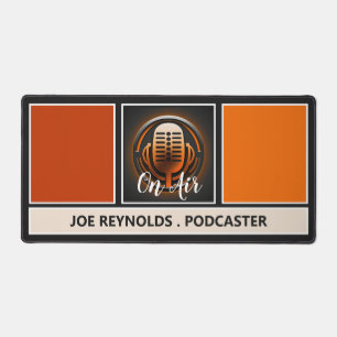 On Air Podcaster, Retro Podcast Desk Mat