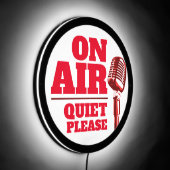 On air Quiet please microphone red LED Sign (Angle)