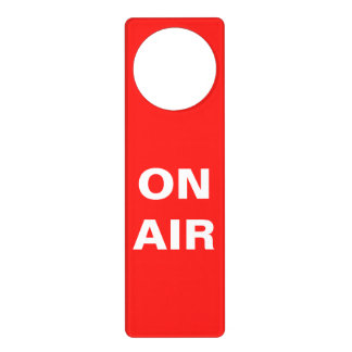 On AIr recording door knob hanger sign