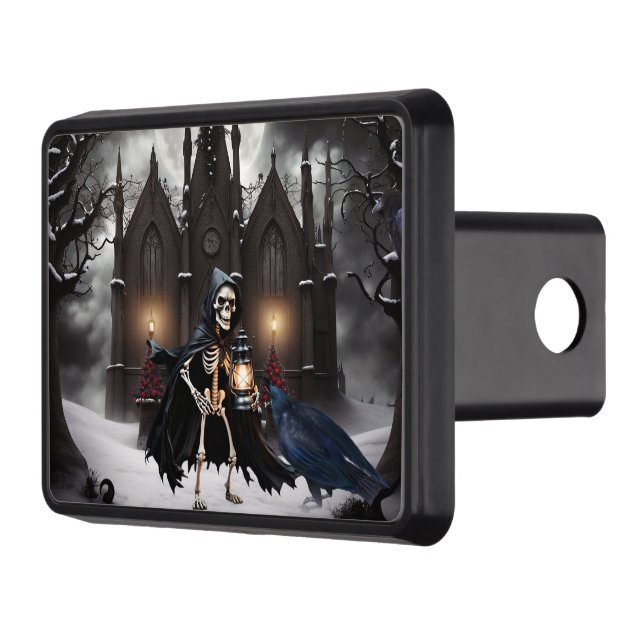 On an scary dark winternight hitch cover (Left)