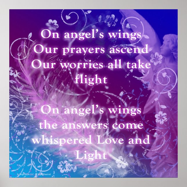 On Angel's Wings inspirational poster (Front)