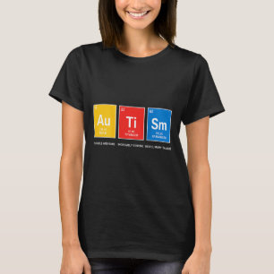 (on back) autism awareness periodic table asd wome T-Shirt
