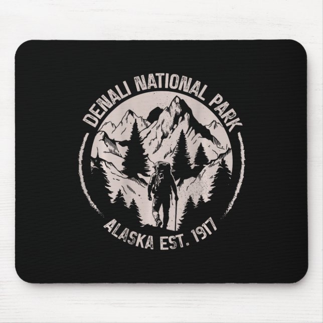 (on Back)denali Mountain Peak Elevation Alaska Nat Mouse Pad (Front)