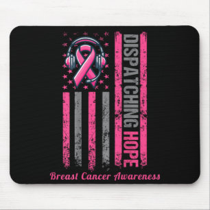 ON BACK Dispatcher Breast Cancer Awareness Pink Mouse Pad