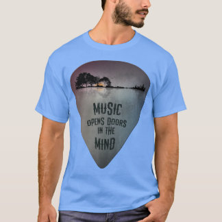 ON BACK Distressed Guitar Pick Lake Reflections Mu T-Shirt