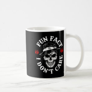 (on Back) Fun Fact I Dont Care Funny Skeleton Sayi Coffee Mug