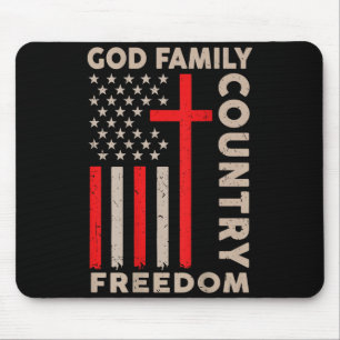 On-back God Family Country Dom Patriotic Christian Mouse Pad