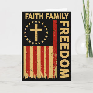On-back Patriotic Christian Faith Family Dom God C Card