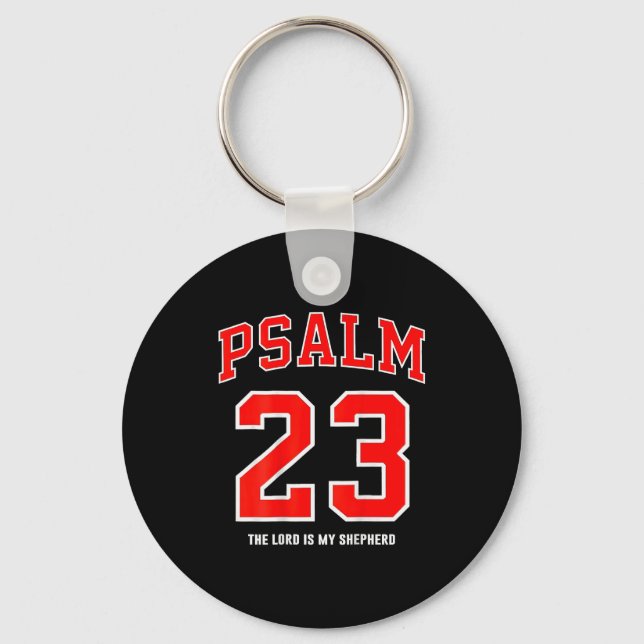 (on Back) Psalm 23 The Lord Is My Shepherd  Keychain (Front)