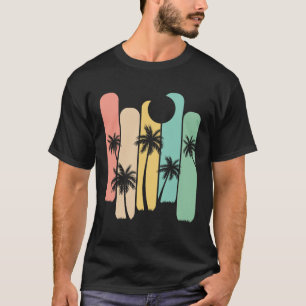 On Back Retro Art Deco Summer Vacation Tropical Pa T-Shirt