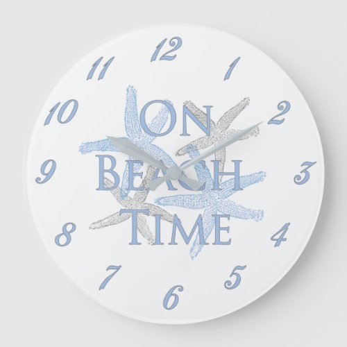 On Beach Time Large Clock
