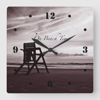 On Beach Time Morning Beach Scene Clock