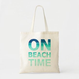 On Beach Time Typography Bag