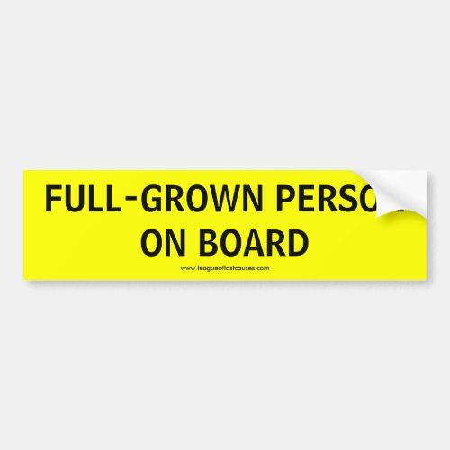 On Board Adult bumper sticker