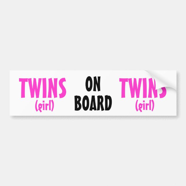 On Board - Girl Twins Bumper Sticker (Front)