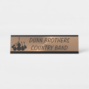 ON BRUSHED COPPER DESK NAME PLATE